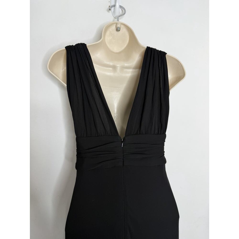 Issa London Evening Black V Neck Sleeveless Mesh Long Maxi Dress Size 2 - Picture 4 of 7